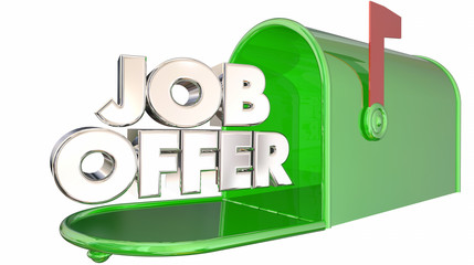 Job Offer Mailbox Receive Employment Message Letter 3d Illustration