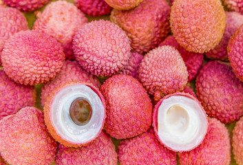 Lychee fruit, lychee or Chinese or Chinese plum.
