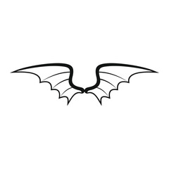 Dragon wings black simple silhouette icon vector illustration for design and web isolated on white