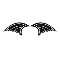 Dragon wings black simple silhouette icon vector illustration for design and web isolated on white