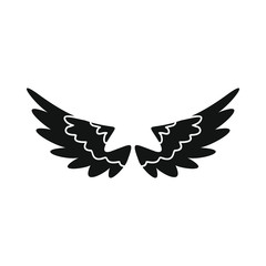 Bird wings black simple silhouette icon vector illustration for design and web isolated on white