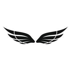 Fly wings black simple silhouette icon vector illustration for design and web isolated on white