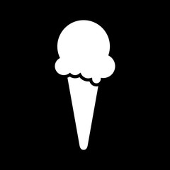 Eis - Icon, Piktogramm, grafisches Element - schwarz, weiß, s/w - Hintergrund