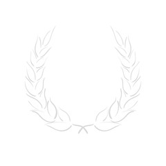 Lorbeerkranz - Icon, Piktogramm, grafisches Element - grau, weiß