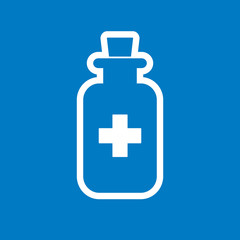 Medizin - Icon, Piktogramm, grafisches Element - weiß, blau - Hintergrund