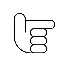 Hand, Zeigefinger - Icon, Piktogramm, grafisches Element - schwarz, wei&szlig;, s/w - outline
