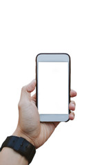 Hand holding smartphone