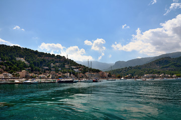Boats in Port de Soller in Majorca, Spain