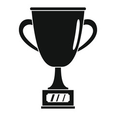 Prize award cup in black simple silhouette style icons vector illustration for design and web