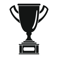 Winner award cup in black simple silhouette style icons vector illustration for design and web