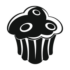 Cake bakery product in black simple silhouette style icons vector illustration for design and web