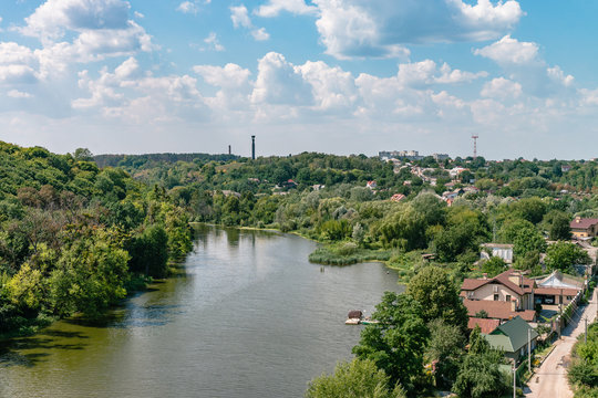 City park in Zhitomir, Ukraine  - always open for visitors. Summer noon photo 