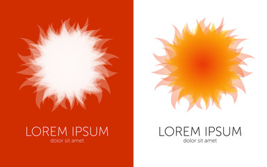 Sun with solar flares on surface vector symbol