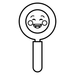 search magnifying glass kawaii character vector illustration design