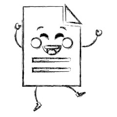 document paper kawaii character vector illustration design