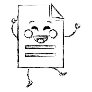 document paper kawaii character vector illustration design