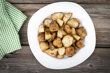 homemade roasted jerusalem artichoke sunchoke dish