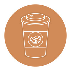 coffee in plastic cup icon vector illustration design