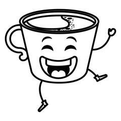 coffee cup kawaii character vector illustration design