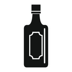 Bottle alcohol whiskey in black simple silhouette style icons vector illustration for design and web