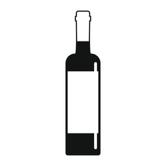 Bottle alcohol wine in black simple silhouette style icons vector illustration for design and web