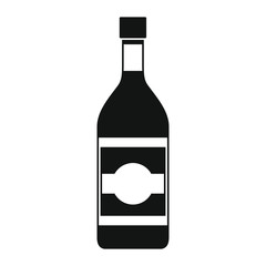 Bottle alcohol vodka in black simple silhouette style icons vector illustration for design and web
