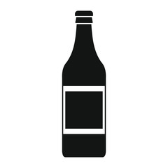 Bottle alcohol beer in black simple silhouette style icons vector illustration for design and web
