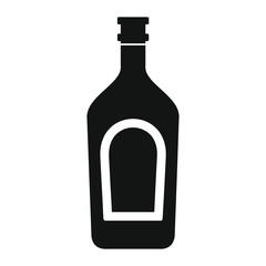 Bottle alcohol rum in black simple silhouette style icons vector illustration for design and web
