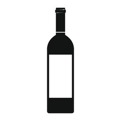 Bottle alcohol wine in black simple silhouette style icons vector illustration for design and web