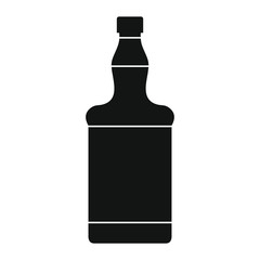 Bottle alcohol whiskey in black simple silhouette style icons vector illustration for design and web