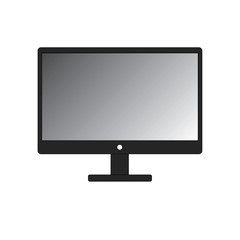 Fototapeta premium Computer monitor icon widescreen with gray isolated on white background. Flat PC symbol. Vector illustration, EPS10.