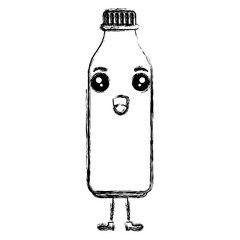 plastic bottle kawaii character vector illustration design