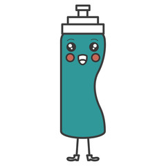 bottle gym kawaii character vector illustration design