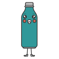 plastic bottle kawaii character vector illustration design