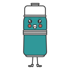 bottle gym kawaii character vector illustration design