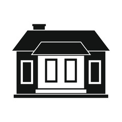 Residential city house black simple silhouette icon vector illustration for design and web