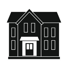 Architecture house black simple silhouette icon vector illustration for design and web isolated