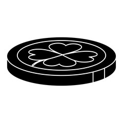 coins with clovers icon vector illustration design