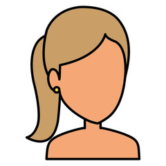 beautiful woman shirtless avatar character vector illustration design