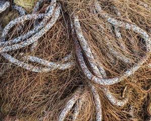 Fishing net close up view