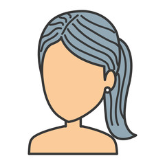 beautiful woman shirtless avatar character vector illustration design