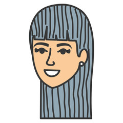 beautiful woman head avatar character vector illustration design