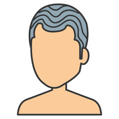 young man shirtless avatar character vector illustration design