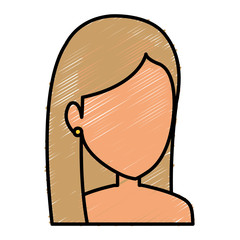 beautiful woman shirtless avatar character vector illustration design