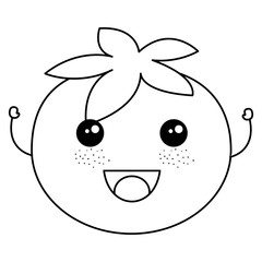 Obraz premium tomato fresh kawaii character vector illustration design