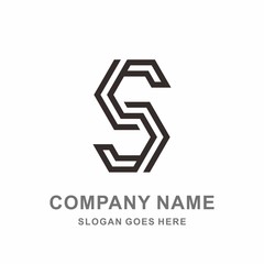 Monogram Letter S Geometric Hexagon Architecture Interior Construction Business Company Stock Vector Logo Design Template 