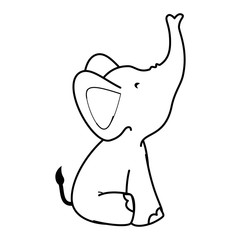 cartoon elephant animal icon over white background colorful design vector illustration