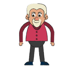 Colorful old man doodle over white background vector illustration