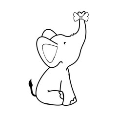 cartoon elephant animal icon over white background colorful design vector illustration