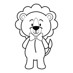 Obraz na płótnie Canvas cartoon lion icon over white background vector illustration